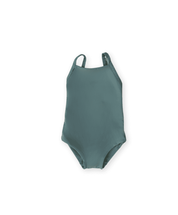 Mara One-Piece - Moss Colour swimsuit on white background.