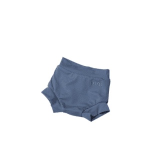 Pair of Lumi Short Swim Nappy - Mineral Colour isolated on a white background.