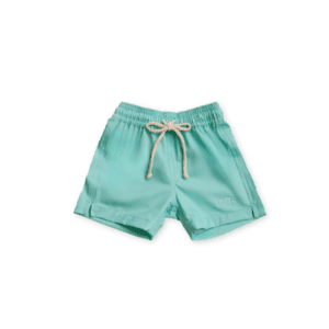 A pair of Sea Shorts - Mint with a string.