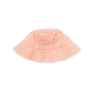 A Sorbet Bucket Hat - Apricot with the word doo on it.