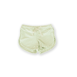 Mesa Trunks - Fern Stripe with a drawstring on a white background.