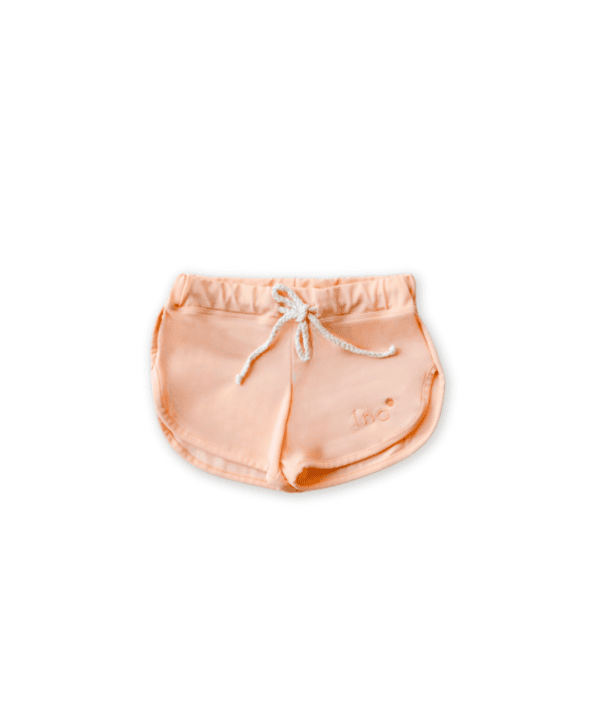 Peach Blossom Mesa Trunks with drawstring on a white background.