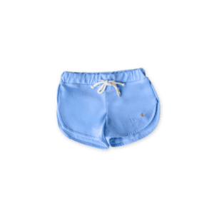 Mesa Trunks - Powder Sky children's swim shorts isolated on a white background.