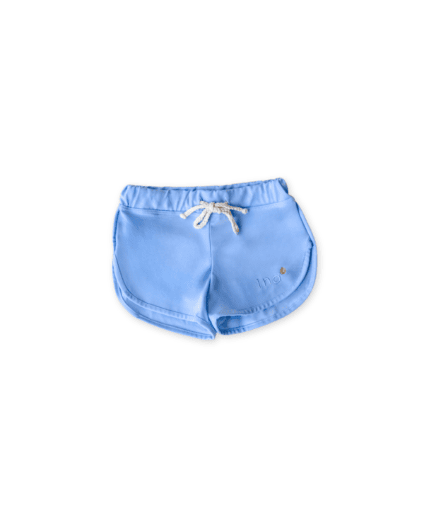Mesa Trunks - Powder Sky children's swim shorts isolated on a white background.