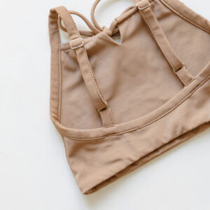 Warm Pecan tote bag on white background.